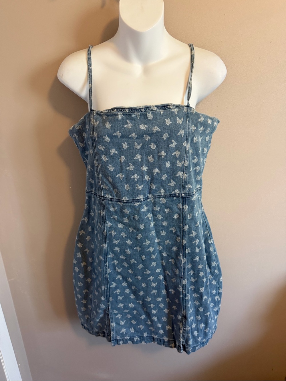 Aeropostale Butterfly Denim Mini Dress Size M
Y2 k vibes
